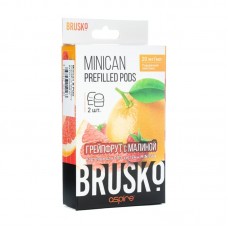 Упаковка сменных картриджей Brusko Minican Грейпфрут с малиной 2, 4 мл 2% (Предзаправленный картридж) (В упаковке 2 шт)