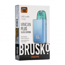 Электронная pod система Brusko Minican Plus Gloss Edition 850 mAh Cиний (Sky blue)